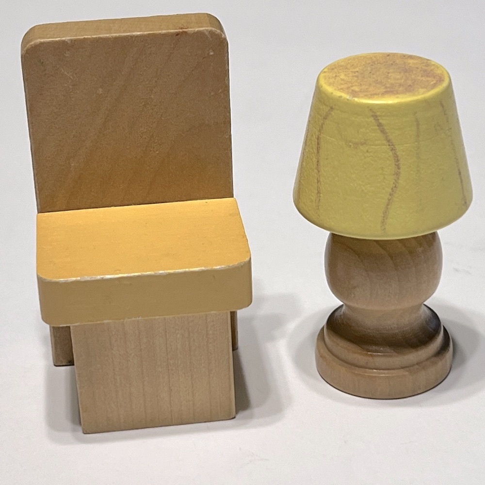 Wooden dollhouse furniture